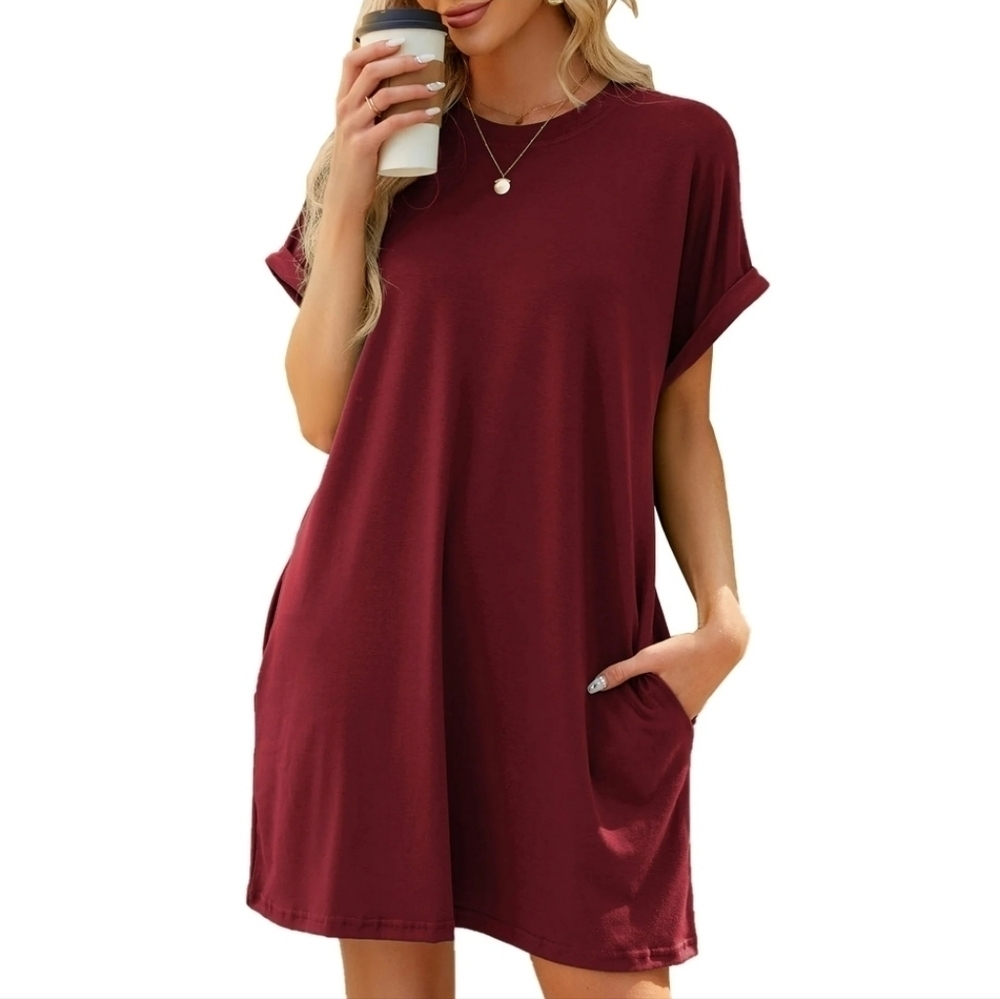 NWT Boutique Women's Tee Shirt Dress Cuffed Sleeves XXL